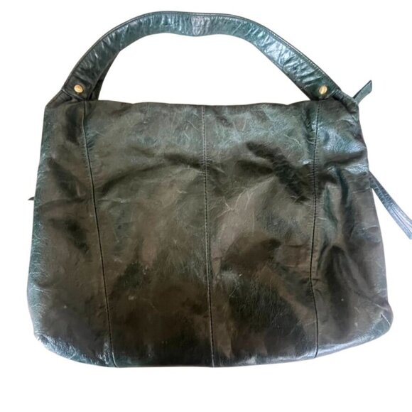 Hobo The Original Green Leather Shoulder Bag With Floral Lining Dress or Casual